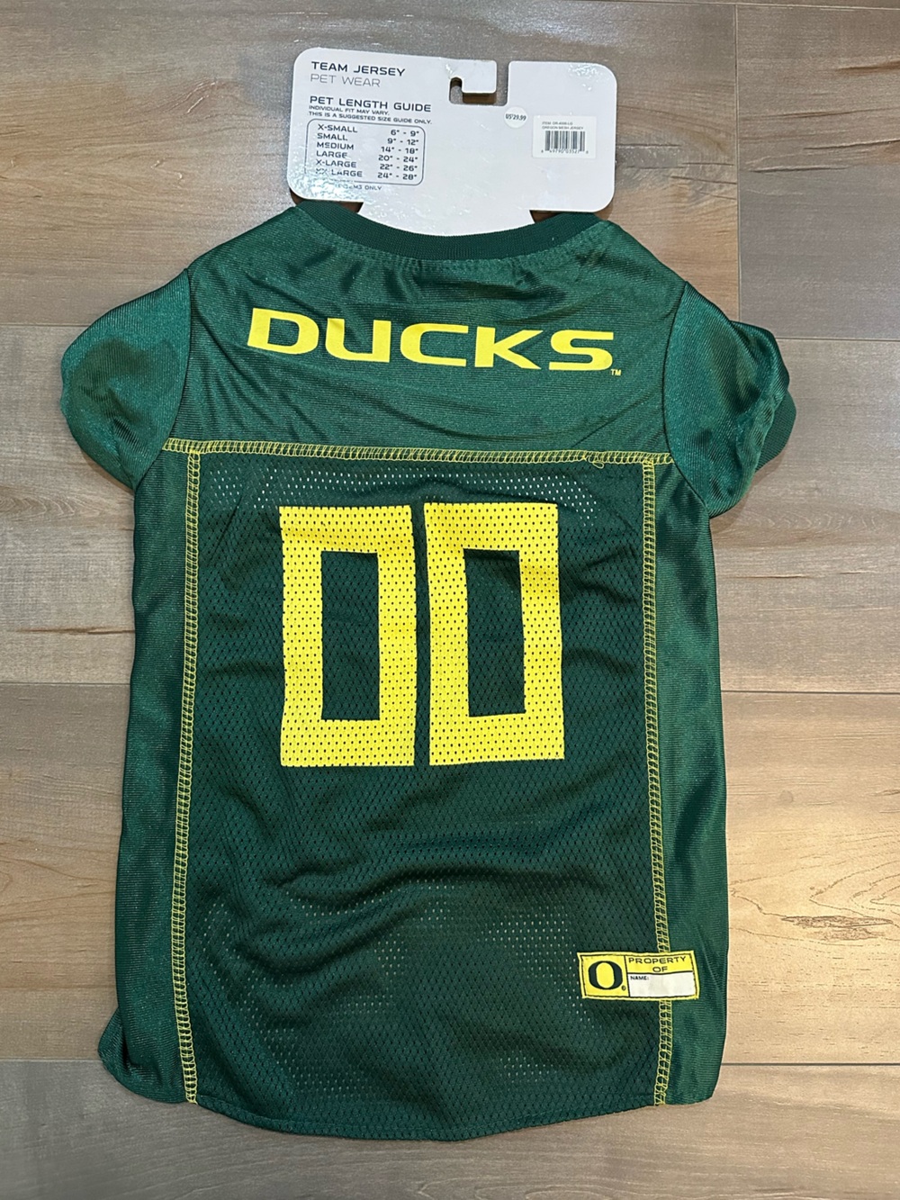 Pets First Green and Yellow Oregon Ducks One-Piece Jersey